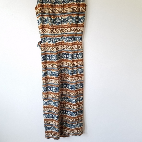 VTG Maggy London by Kenneth Colan 100% Silk Floral Abstract Midi Dress Size 8 - Picture 8 of 11